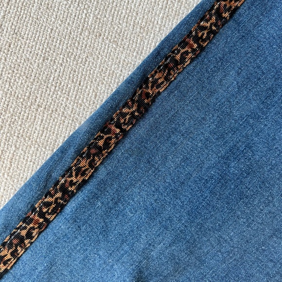 Cropped Skinny Jean with Cheetah Detail - Picture 2 of 5